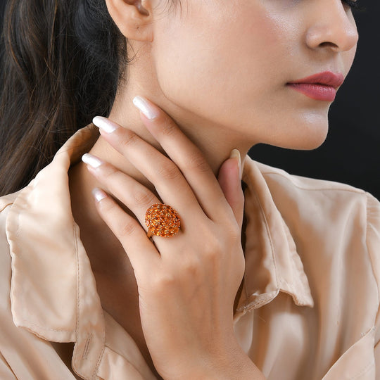 Salamanca Feueropal Ring, 925 Silber Gelbgold Vermeil , ca. 3.75 ct