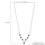 Rote Granat Halskette, ca. 45 cm, 925 Silber ca. 4,06 ct