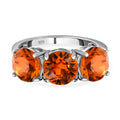 Mandarinen-Kristall Ring, 925 Silber (Größe 16.00)