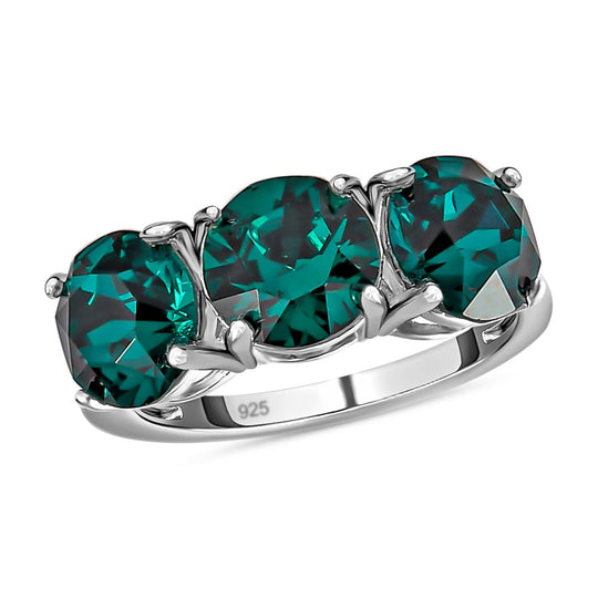 Smaragd-Kristall Ring, 925 Silber