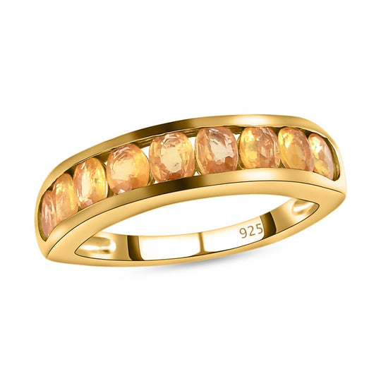 Gelber Saphir-Ring, 925 Silber vergoldet ca. 1.83 ct
