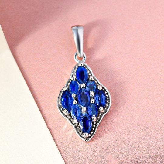 Kaschmir Kyanit-Anhänger, 925 Silber platiniert ca. 1.60 ct