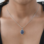 Kaschmir Kyanit-Anhänger, 925 Silber platiniert ca. 2,64 ct
