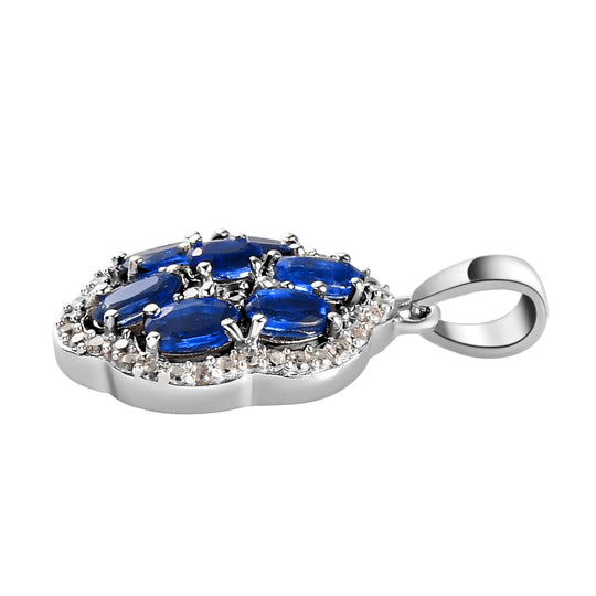 Kaschmir Kyanit-Anhänger, 925 Silber platiniert ca. 2,64 ct