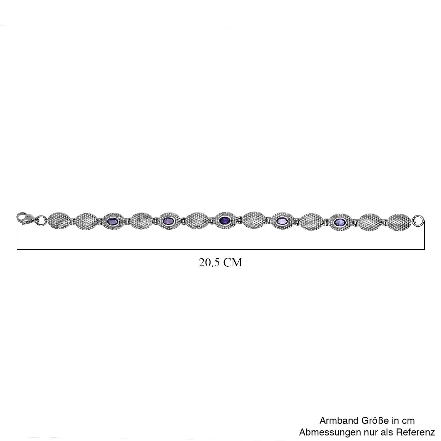 Afrikanisches Amethyst Armband, ca. 20 cm, Edelstahl ca. 2,15 ct