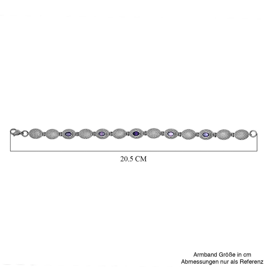 Afrikanisches Amethyst Armband, ca. 20 cm, Edelstahl ca. 2,15 ct