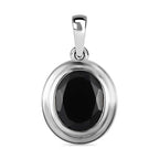 Schwarzer Spinell Anhänger, Messing platiniert ca. 3.57 ct