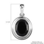 Schwarzer Spinell Anhänger, Messing platiniert ca. 3.57 ct