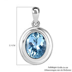 Himmelblauer Topas Anhänger, Messing platiniert ca. 4.36 ct