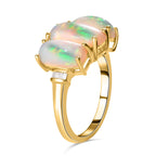 Natürlicher, äthiopischer Welo Opal Ring, 925 Silber Gelbgold Vermeil (Größe 21.00) ca. 3.72 ct