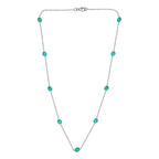 Pfau Triplette Quarz Halskette, ca. 50 cm, 925 Silber platiniert ca. 8.74 ct