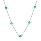 Pfau Triplette Quarz Halskette, ca. 50 cm, 925 Silber platiniert ca. 8.74 ct