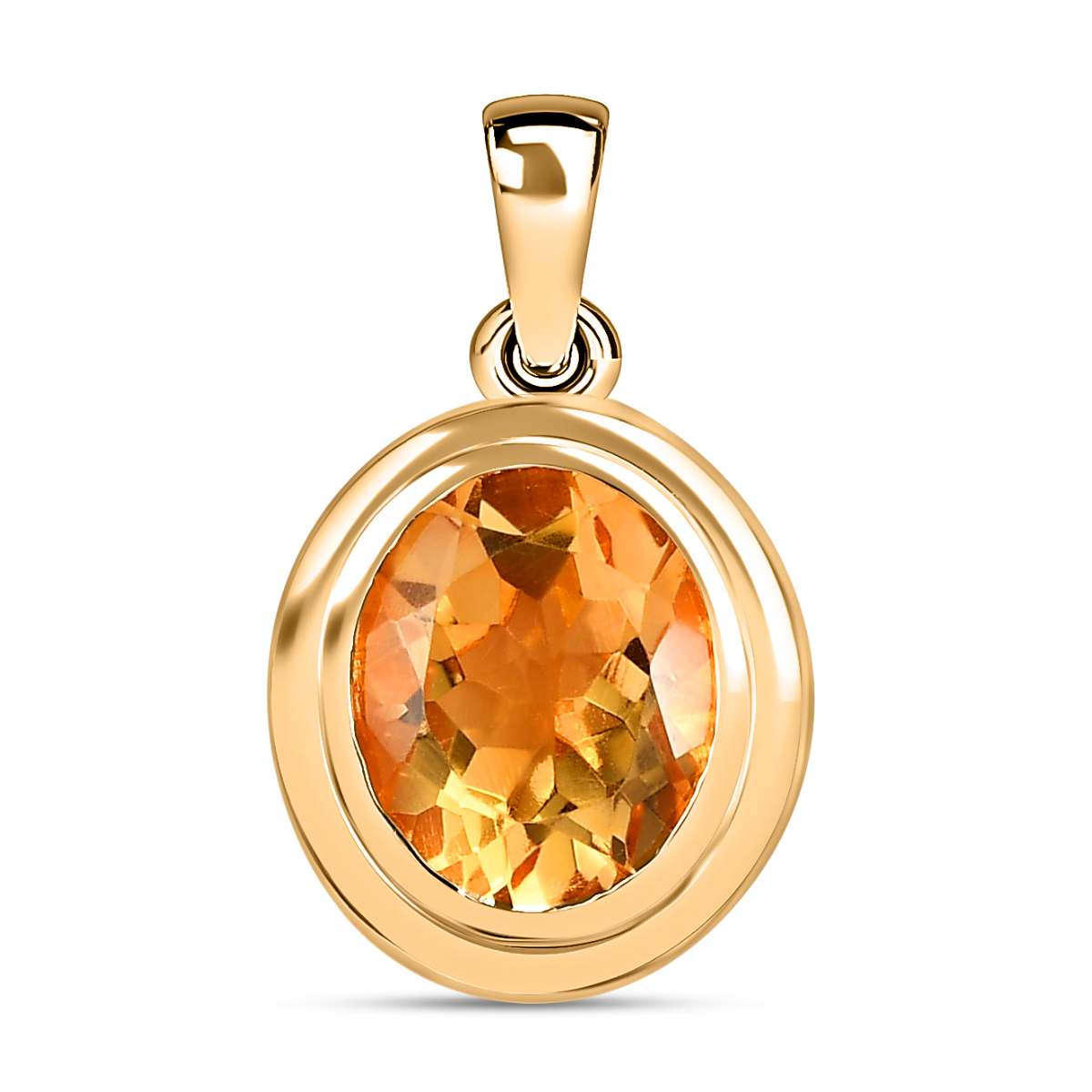 Citrin Anhänger, Messing vergoldet ca. 3.30 ct