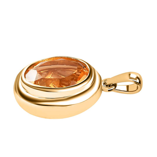Citrin Anhänger, Messing vergoldet ca. 3.30 ct