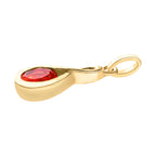 Padparadscha Quarz Triplette Anhänger, 925 Silber vergoldet ca. 0.92 ct