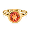 Padparadscha Triplett Quarz-Ring, 925 Silber vergoldet (Größe 17.00) ca. 3,06 ct