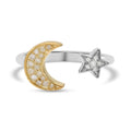 Diamant Ring 925 Silber bicolor (Größe 16.00) ca. 0,16 ct