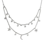 Diamant Halskette 50 cm 925 Silber platiniert ca. 0,50 ct