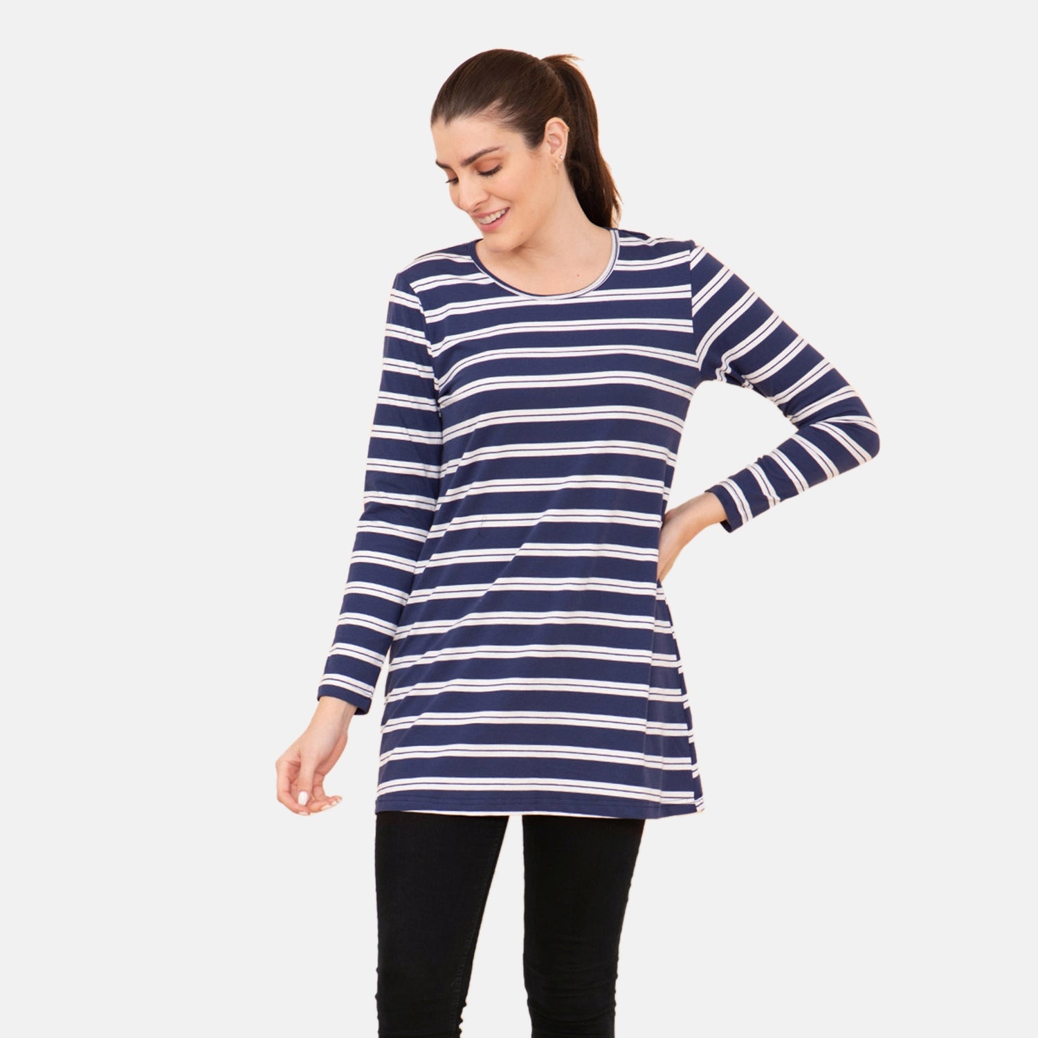 TAMSY - Damen Bluse, Größe 38, Blau
