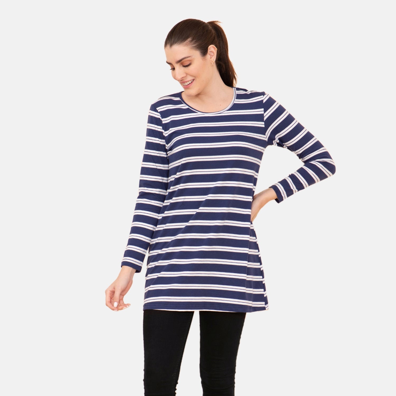 TAMSY - Damen Bluse, Größe 40, Blau