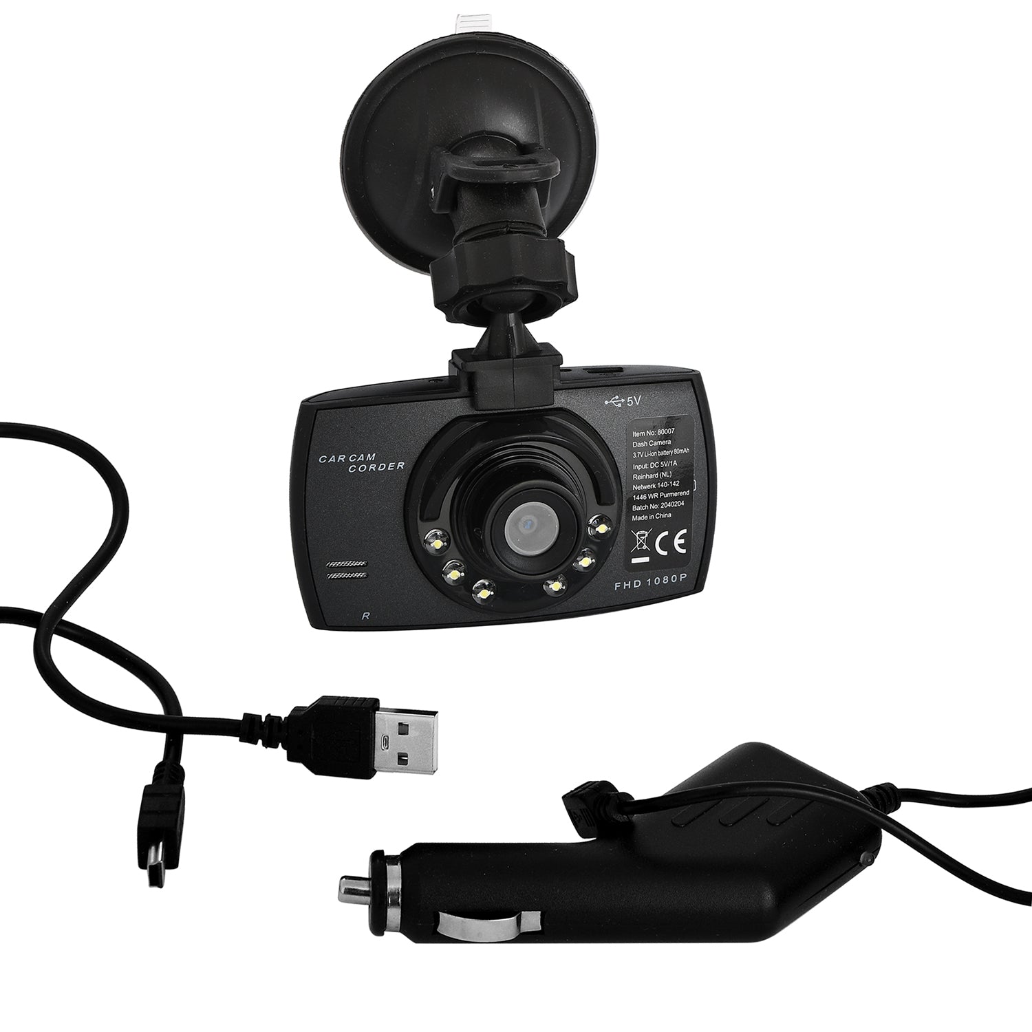 1080P digitale Dashcam für Autos mit 2,5 Zoll LCD Bildschirm, Schwarz