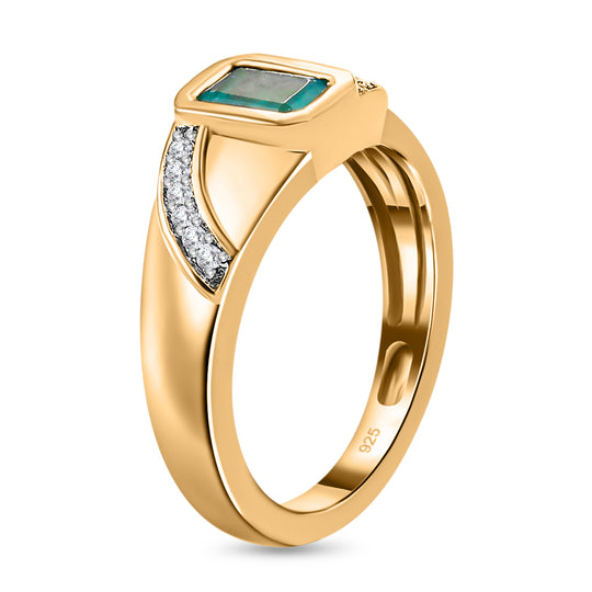 Grandidierit und Zirkon-Ring, 925 Silber vergoldet ca. 0,73 ct