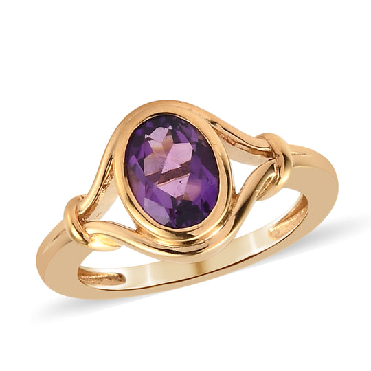 Mashamba Amethyst Ring 925 Silber vergoldet ca. 1,14 ct