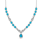 Amerikanisches, natürliches Sleeping Beauty Türkis Collier, ca. 45 cm, 925 Silber platiniert ca. 6.73 ct
