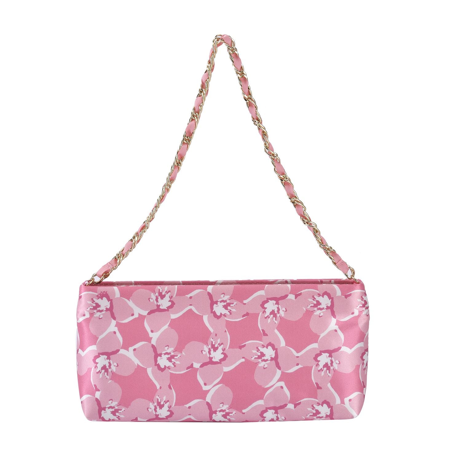 Luxury Edition: Seidenbrokat Handtasche mit Satin Geschenbox, RFID, Rosa