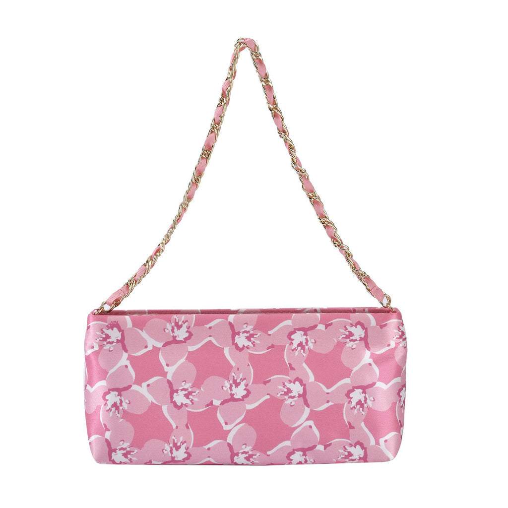 Luxury Edition: Seidenbrokat Handtasche mit Satin Geschenbox, RFID, Rosa