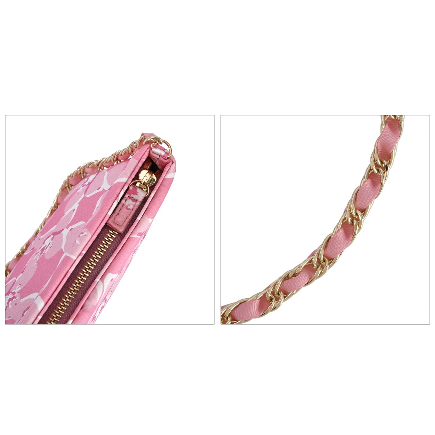 Luxury Edition: Seidenbrokat Handtasche mit Satin Geschenbox, RFID, Rosa