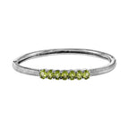 Natürlicher Peridot Armreif, ca. 19 cm, Edelstahl ca. 5.09 ct