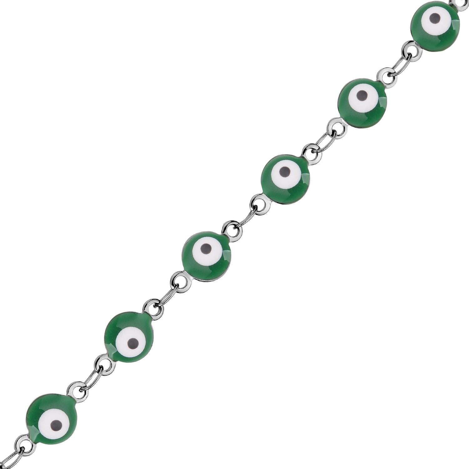Grünes Edelstahl Armband, ca. 19 cm, emailliert ca. 3,80g