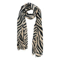 Schal aus 100% Kaschmirwolle, Zebramuster, Schwarz und beige
