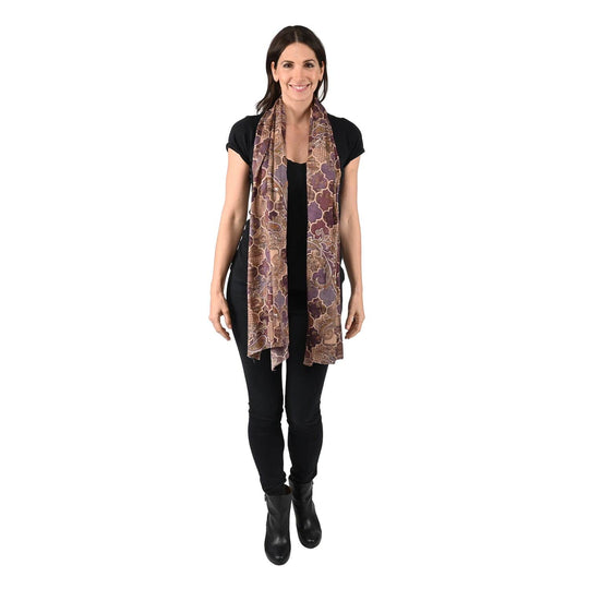 TAMSY Schal aus 100% Kaschmirwolle, Zebramuster, 71x198cm, Schwarz und beige