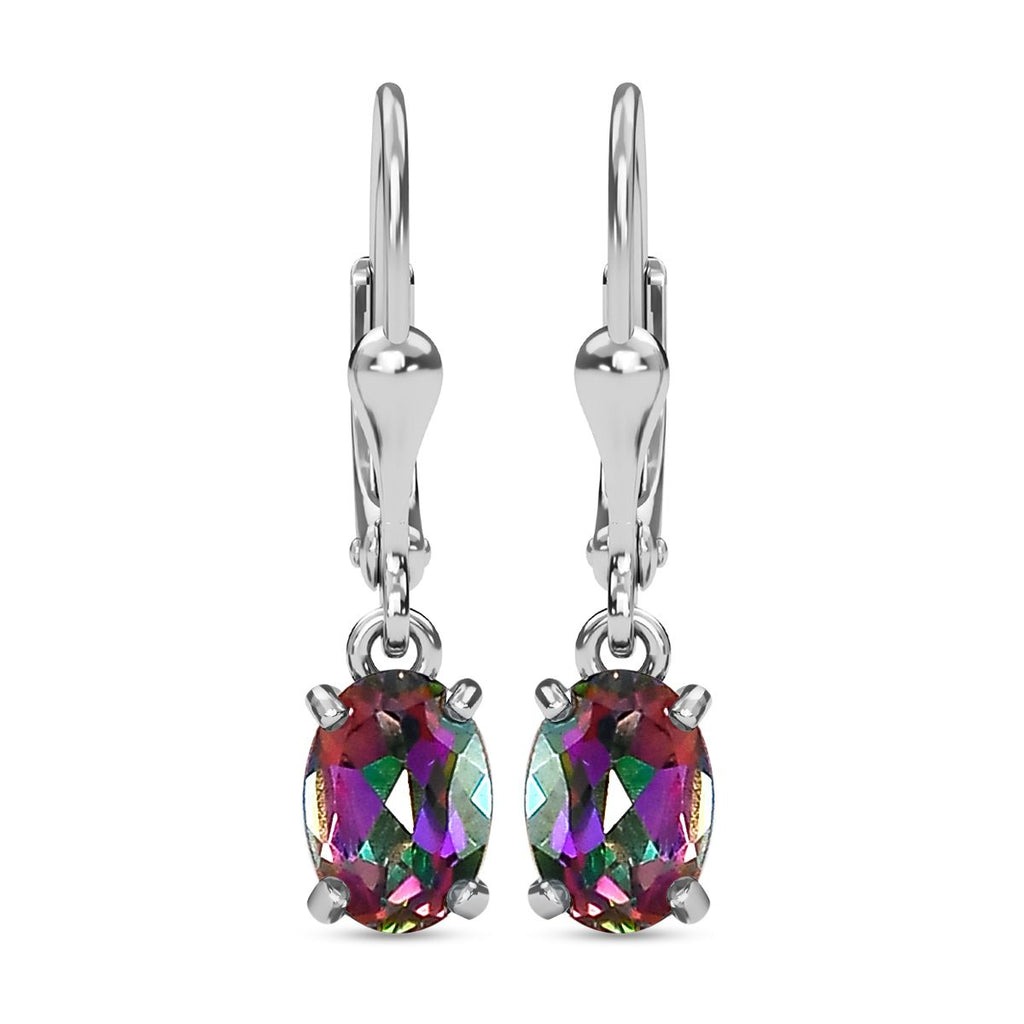 Nordlicht Mystik Topas Ohrringe, 925 Silber platiniert ca. 1.90 ct