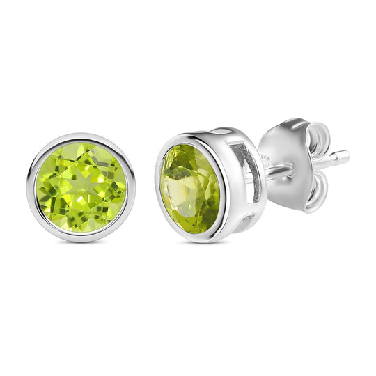 Natürliche Peridot Ohrringe, 925 Silber ca. 1.68 ct