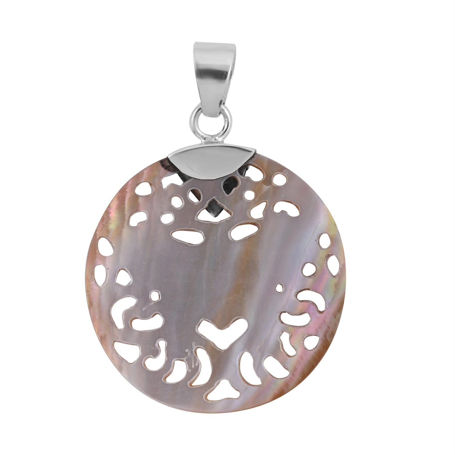 Royal Bali Kollektion - goldener Perlmutt-Anhänger, 925 Silber