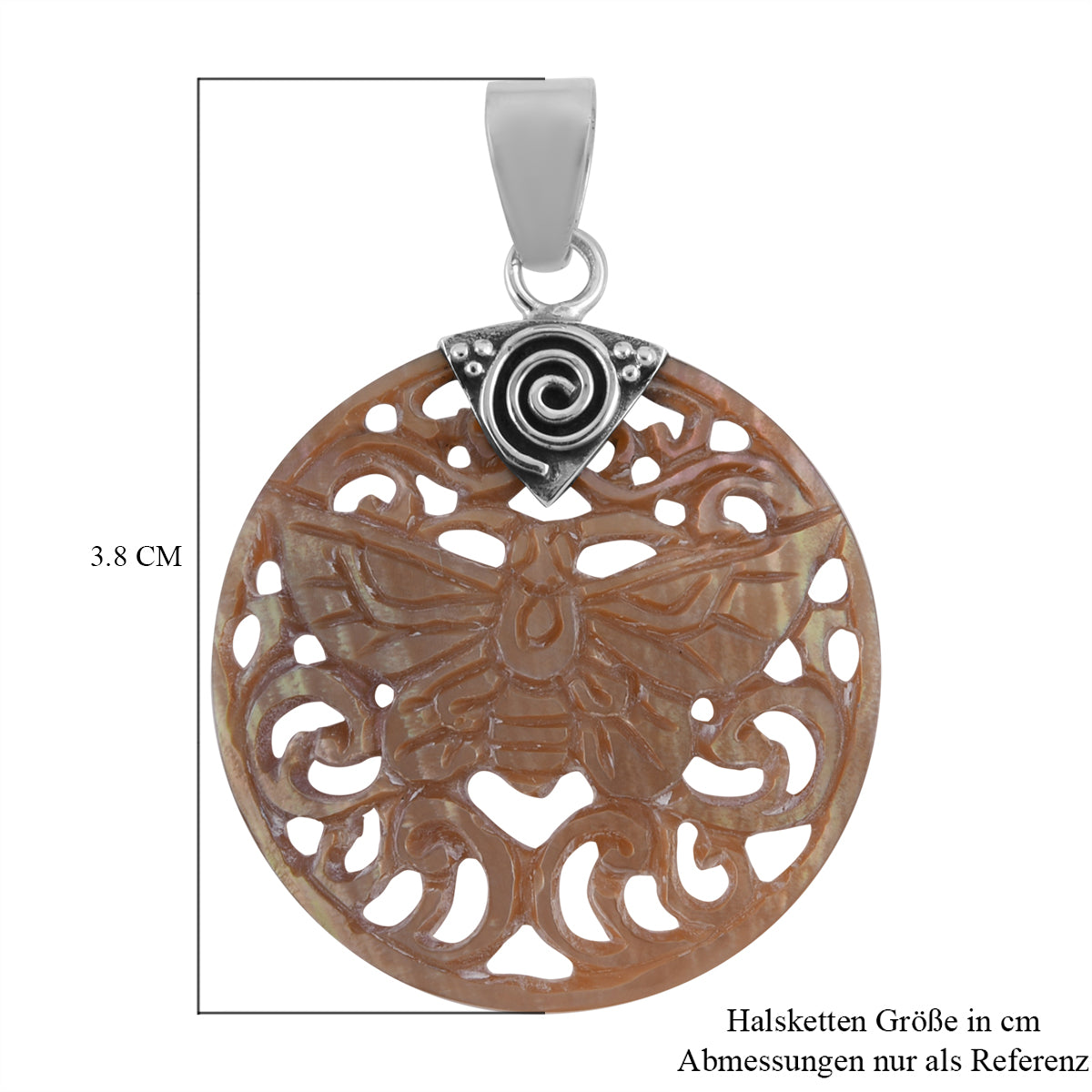 Royal Bali Kollektion - goldener Perlmutt-Anhänger, 925 Silber