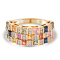 Mehrfarbiger Saphir-Ring, 925 Silber vergoldet (Größe 16.00) ca. 2,61 ct