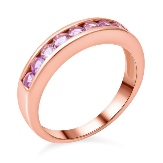 Rosa Saphir Ring, 925 Silber rosévergoldet (Größe 20.00) ca. 1,12 ct