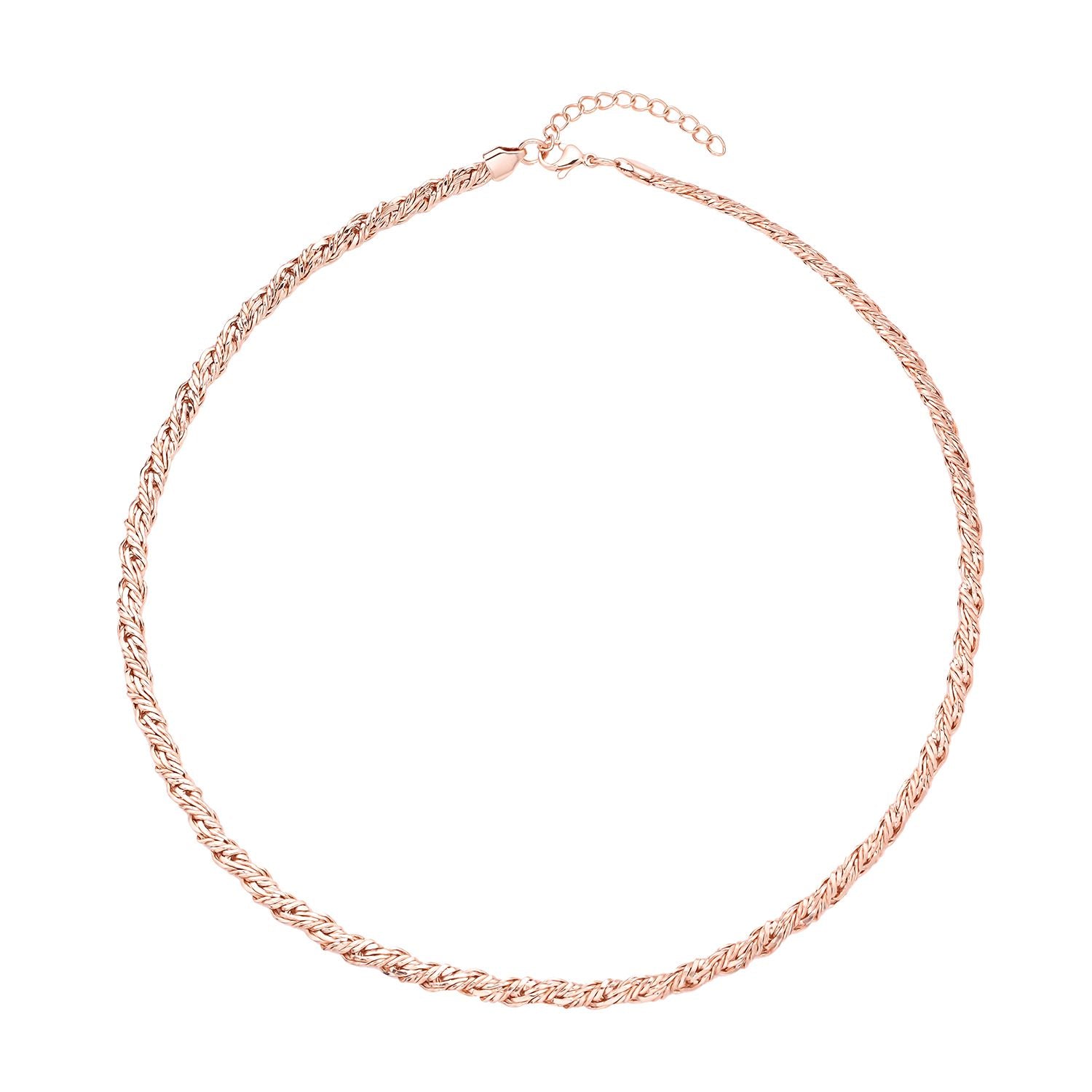 Roséfarbene Halskette, ca. 56 cm, Edelstahl ca. 31,20g