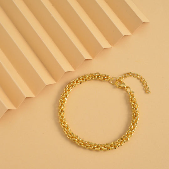 Goldfarbenes Edelstahl Armband, ca. 20 cm, ca. 17,60g