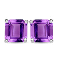 Afrikanische Amethyst Ohrringe, 925 Silber platiniert ca. 1.17 ct