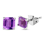 Afrikanische Amethyst Ohrringe, 925 Silber platiniert ca. 1.17 ct