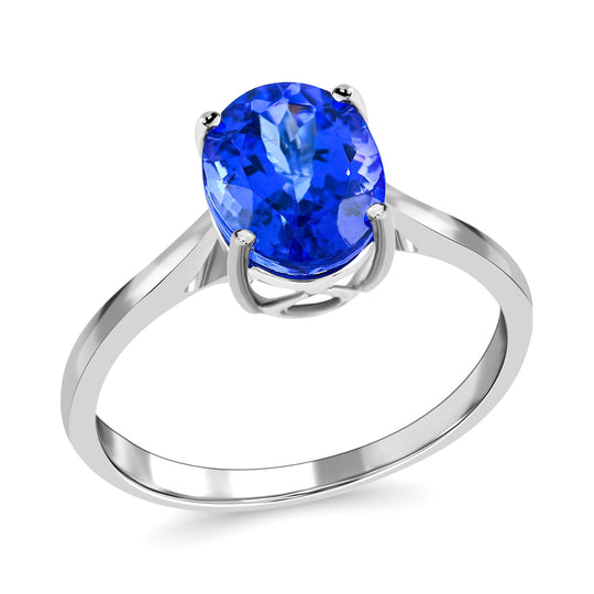 Rhapsody AAAA Tansanit. Weißer Diamant AGI zertifiziert Ring. zertifiziert und geprüft. 950 Platin (Größe 17.00)   (10-16 Werktage Lieferzeit) ca. 2.90 ct
