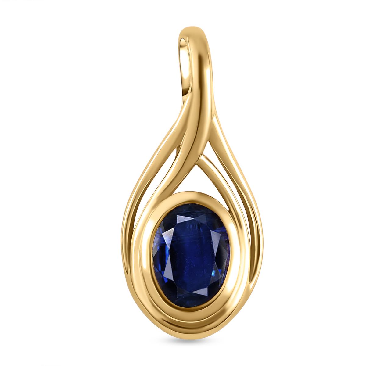 Masoala Saphir (Fissure gefüllt)-Anhänger, 925 Silber vergoldet ca. 1.89 ct