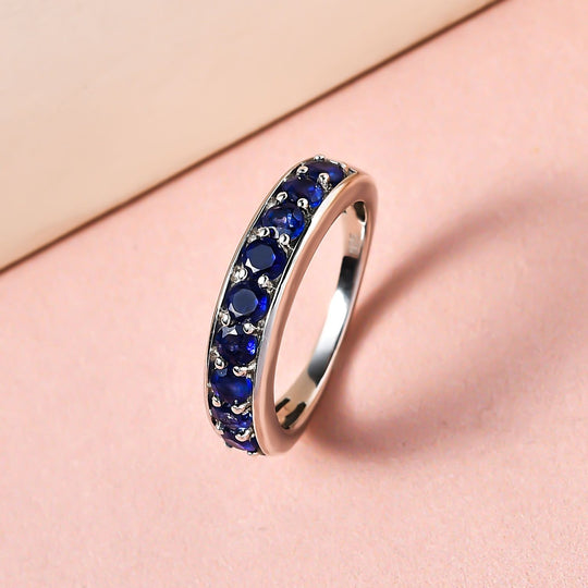 Masoala Saphir (Fissure gefüllt) Ring, 925 Silber platiniert ca. 1.67 ct