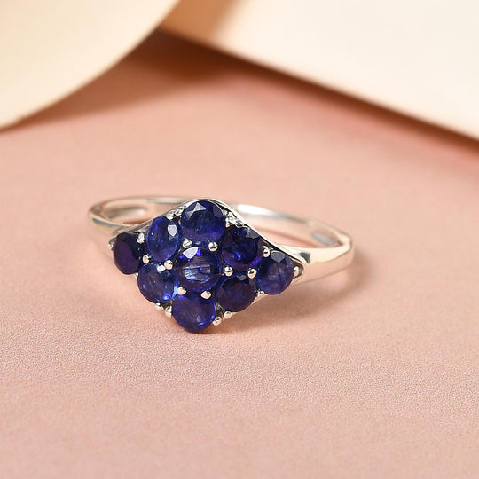 Masoala Saphir (Fissure gefüllt)-Ring, 925 Silber platiniert ca. 1.69 ct