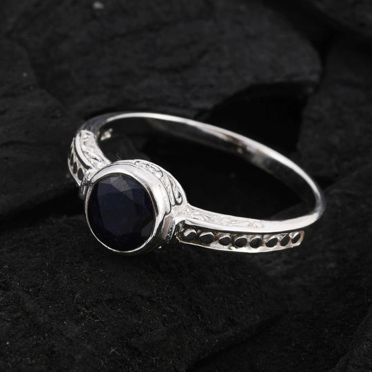 Royal Bali - Blauer Saphir Ring 925 Silber (Größe 16.00) ca. 1,75 ct